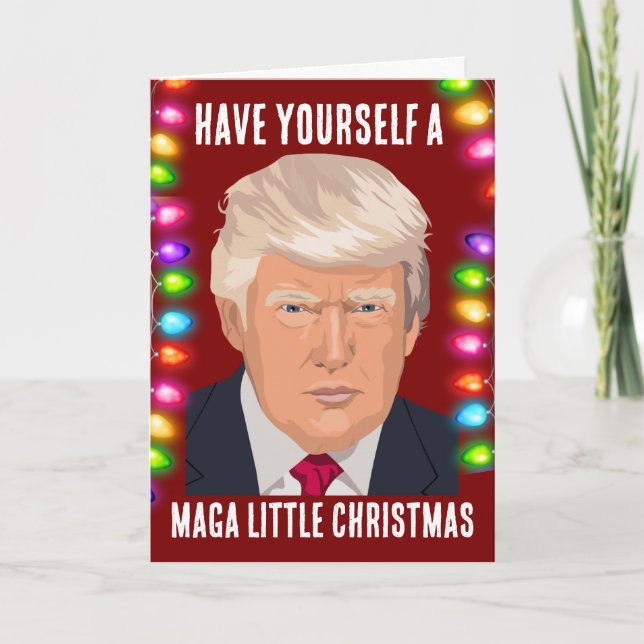DONALD TRUMP MAGA PETITE carte de voeux de Noël (Devant)