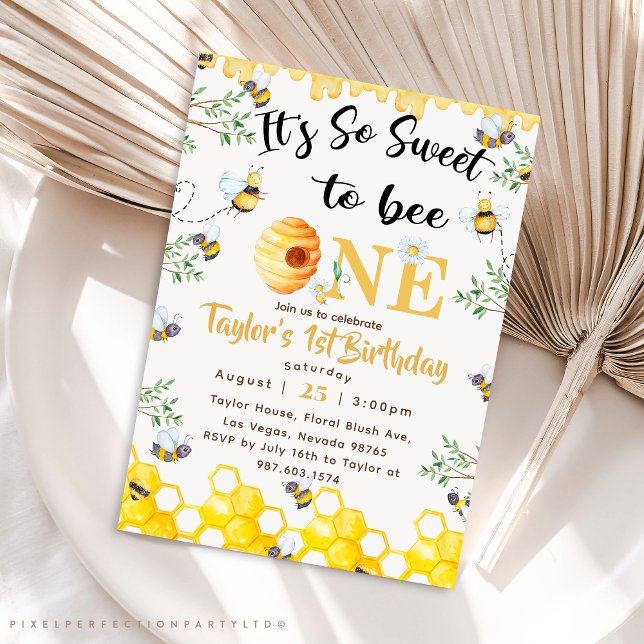 Donc, Sweet To Bee Une invitation Anniversaire (Créateur téléchargé)