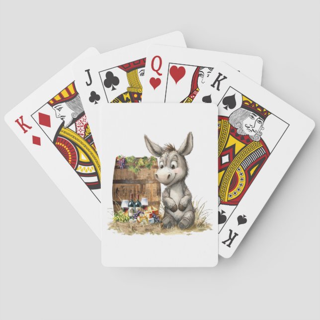 Donkey Avec Cartes De Jeu De Vin (dos)