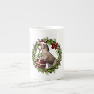 Donkey de Noël Père Noël os Chine Mug