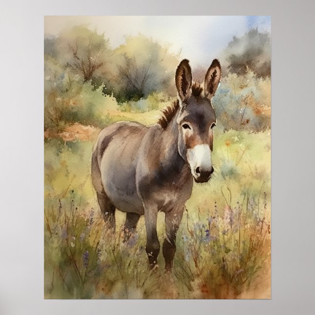 Donkey Farm Animal Art Imprimer Poster (Devant)