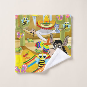 Donkey Mexican Man Sombrero Ensemble de serviettes