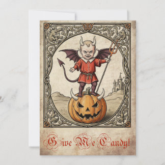 "Donne-Moi Du Bonbon !" Carte d'Halloween diaboliq