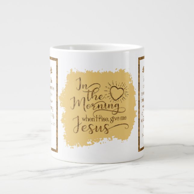 "Donne-moi Jésus" Jumbo Mug (Or) (Devant)