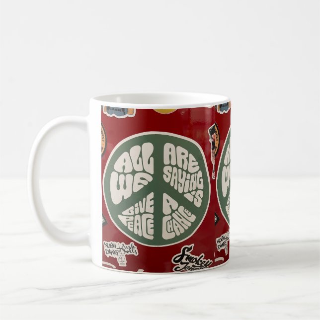 Donnez à Peace une chance Hippie Coffee Mug (Gauche)