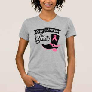 Donnez au cancer le T-shirt des femmes bottes