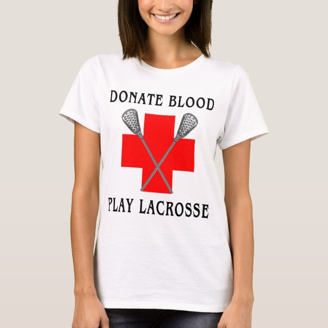 Donnez le T-shirt de lacrosse de jeu de sang (Devant)