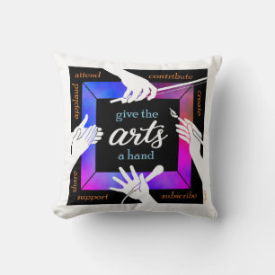 Donnez un coup de main aux arts Coussin d'autograp