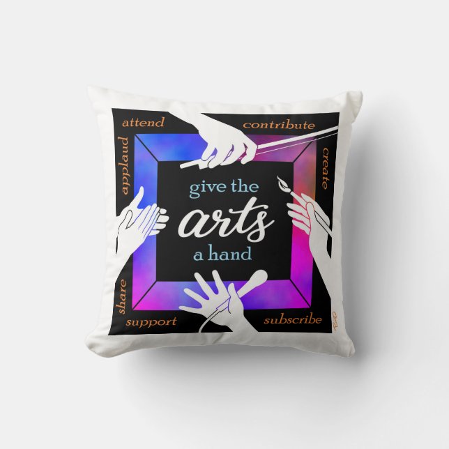 Donnez un coup de main aux arts Coussin d'autograp (Recto)