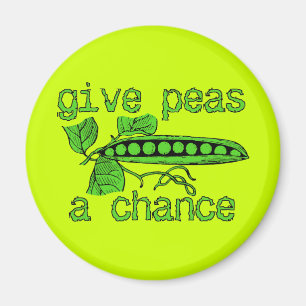 Donnez une Chance aux Pois Magnet drôle de Paix Hu