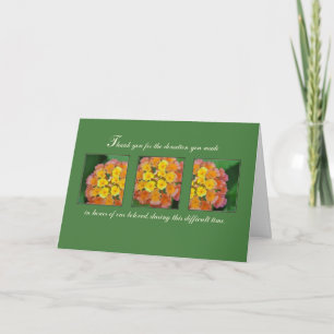 Dons de Merci funéraire sympathique, Fleurs