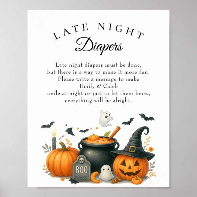 "Don't Say Baby" Halloween Baby shower Poster du j (Devant)