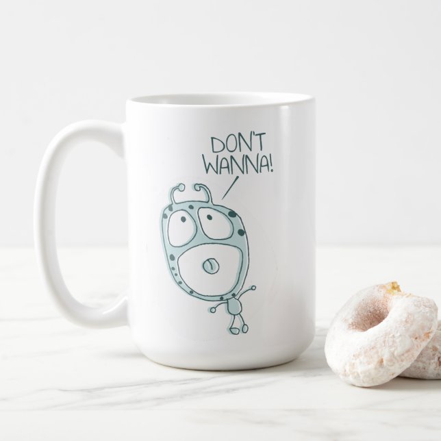 Don't Wanna - mignon Alien Monster Tantrum Mug (Avec donut)