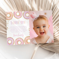 Donut 1er anniversaire Carte de remerciements plat