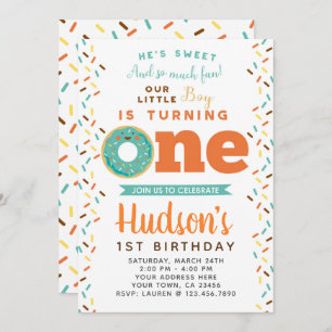 Donut 1er anniversaire Invitation
