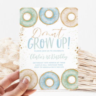 Donut 1er Anniversaire Invitation Garçon Donut Gra