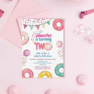 Donut Anniversaire Invitation Sweet DEUX