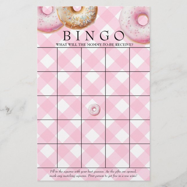Donut | Bingo | Jeux baby showers (Devant)