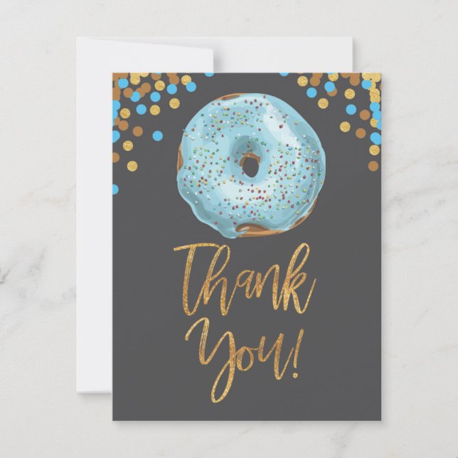 Donut Carte de remerciements Boy Blue (Devant)