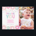 Donut Carte de remerciements grandir Partie vers l<br><div class="desc">Carte de remerciements de beigne. Tous les modèles sont © PIXEL PERFECTION PARTY LTD</div>