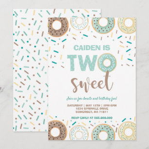 Donut Deux doux Invitation d'anniversaire Donut Pa