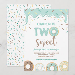Donut Deux doux Invitation d'anniversaire Donut Pa