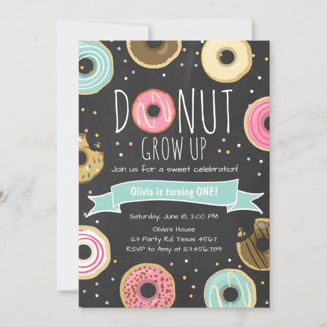 Donut Invitation Anniversaire Donut bey party