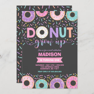 Donut Invitation Anniversaire Donut Grow Up Party