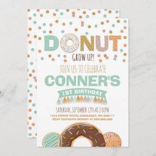 Donut Invitation Anniversaire Donut Grow Up Party