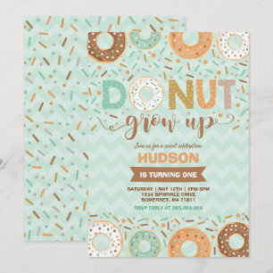 Donut Invitation Anniversaire Donut Grow Up Party