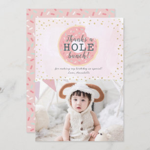 Donut Photo rose Carte de remerciements d'annivers