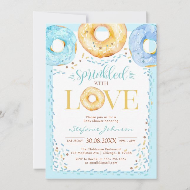 Donut Sprinkled with Love Baby Shower Invitation (Devant)