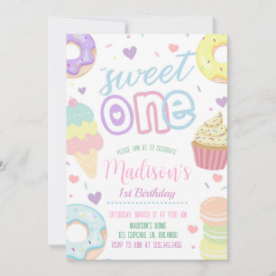 Donut Sweet 1er anniversaire Invitation