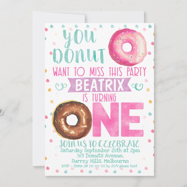 Donut veut manquer cette 1ère invitation d'anniver (Devant)