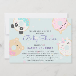 donuts animaux mignon baby shower virtuel invitati