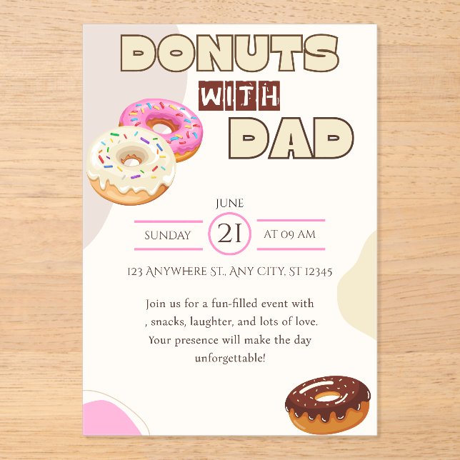 Donuts avec Papa Invitation Fête des Pères Célébra (Recto)