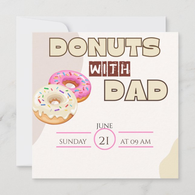 Donuts avec Papa Invitation Fête des Pères Célébra (Devant)