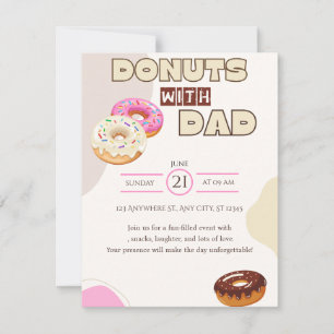 Donuts avec Papa Invitation Fête des Pères Célébra