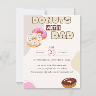 Donuts avec Papa Invitation Fête des Pères Célébra