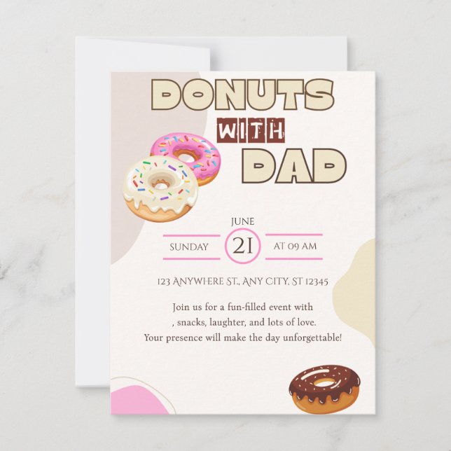 Donuts avec Papa Invitation Fête des Pères Célébra (Devant)