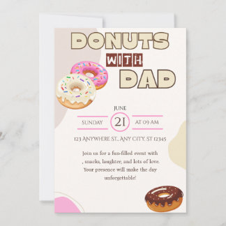Donuts avec Papa Invitation Fête des Pères Célébra