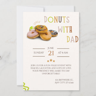 Donuts avec papa invitation Journée douce pour la 
