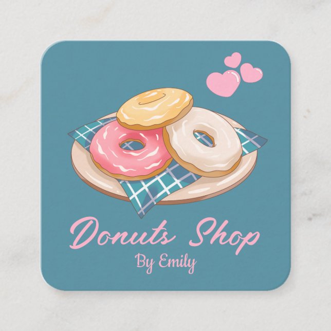 Donuts Bakery Carré Carte de visite (Devant)