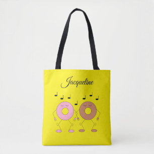 Donuts dansants Sac fourre-tout jaune