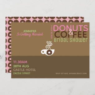 DONUTS DE CAFÉ Invitation de douche nuptiale Pink