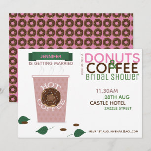 DONUTS DE CAFÉ Invitation douche nuptiale Vert ros