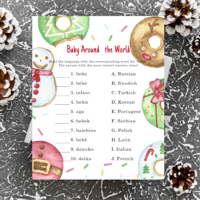 Donuts de Noël - Jeu de nom de bébé autour du mond (Créateur téléchargé)