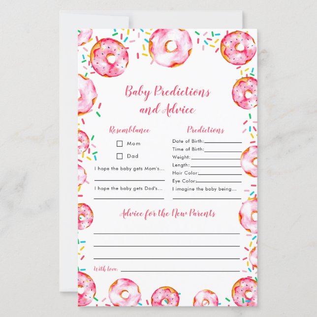 Donuts Diapers Baby Predictions Advice Game (Devant)