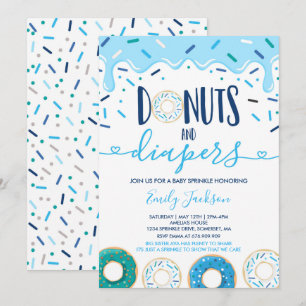 Donuts Et Diapeurs Bébé Sprinkle Invitation