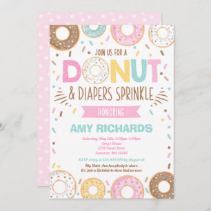 Donuts Et Diapeurs Bébé Sprinkle Invitation